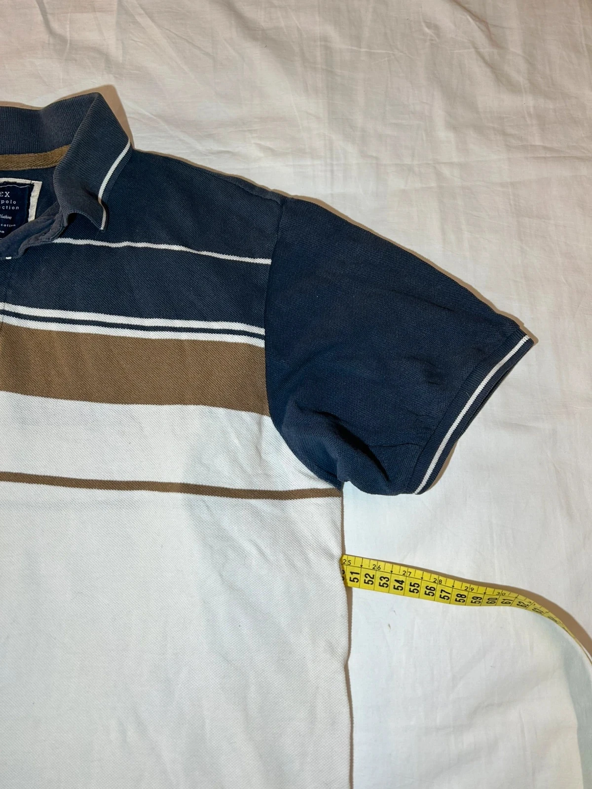 Vintage gestreept polo wit marineblauw tex – photo 6